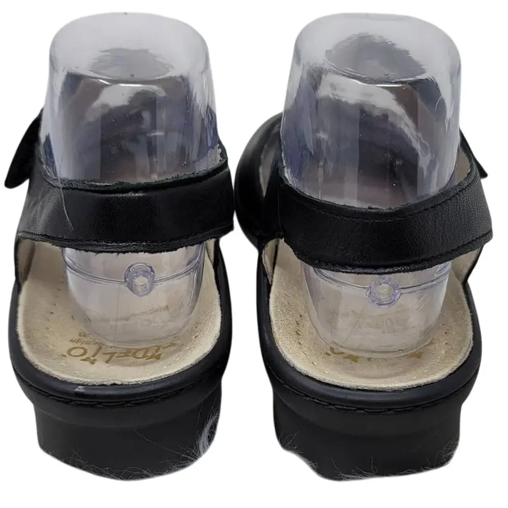 Fidelio Gilda G Black Soft Leather Adjustable Comfort Women's Sandals 41-10.5/11